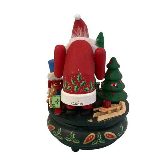 Vintage Christmas Hand Painted Santa Claus Music Box Works - Picture 2 of 10